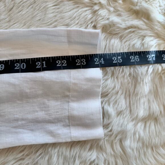 Saks Fifth Avenue White Linen V Neck Boxy Tunic Blouse Medium - Picture 8 of 10